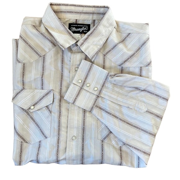 Mens Wrangler Authentic Western Shirts Pearl Snap SZ‎ XXL 2XL - Picture 1 of 6